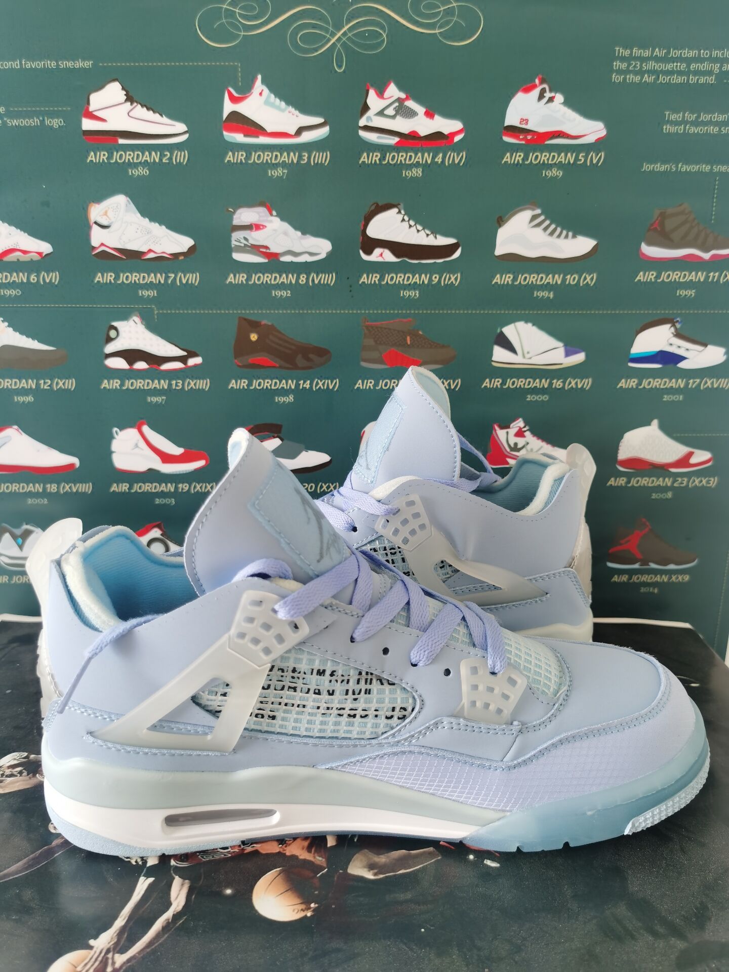 2020 Air Jordan 4 Union Baby Blue Shoes
